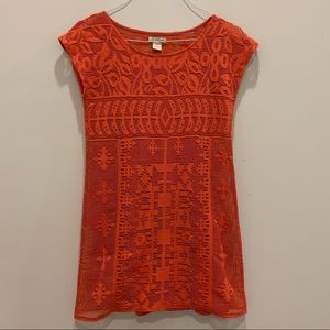 Lucky Brand Orange Lace Dress